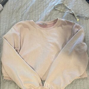 All Saints Blush Pink cropped Crewneck Top size large